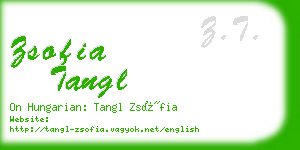 zsofia tangl business card